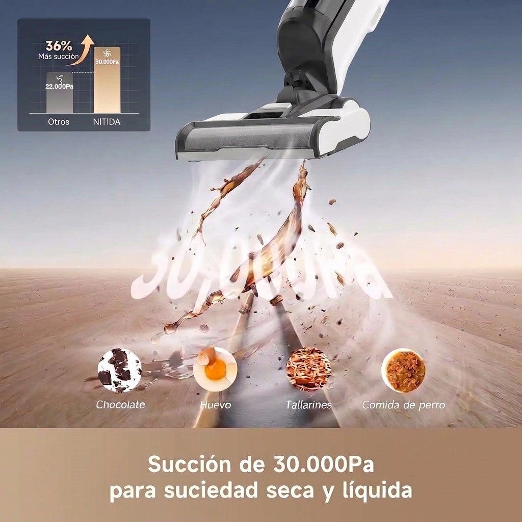 La misma pasada levanta las migas y el liquido